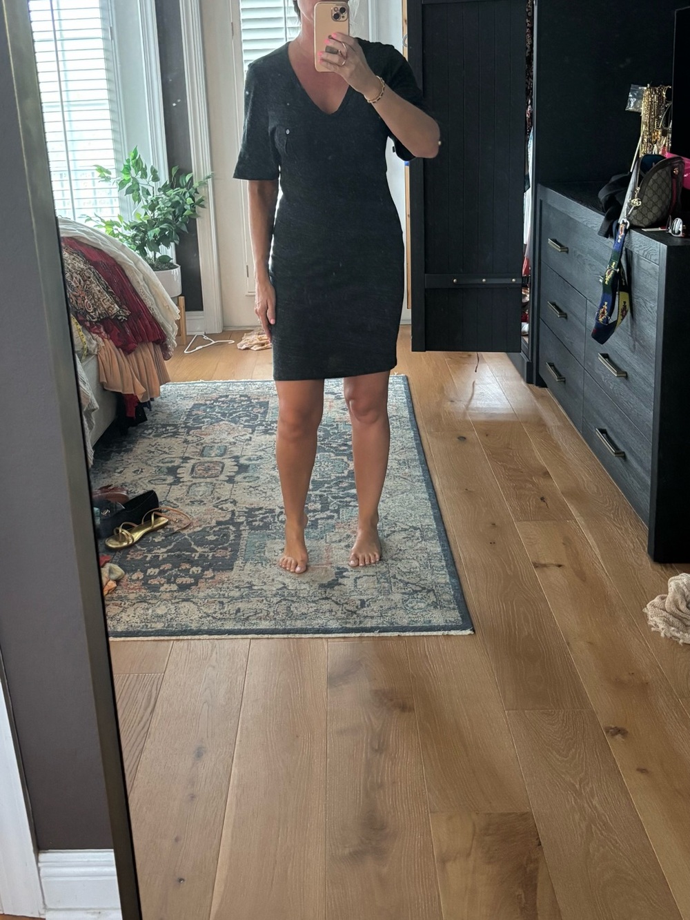 James Perse Black Knit Dark Grey Dress